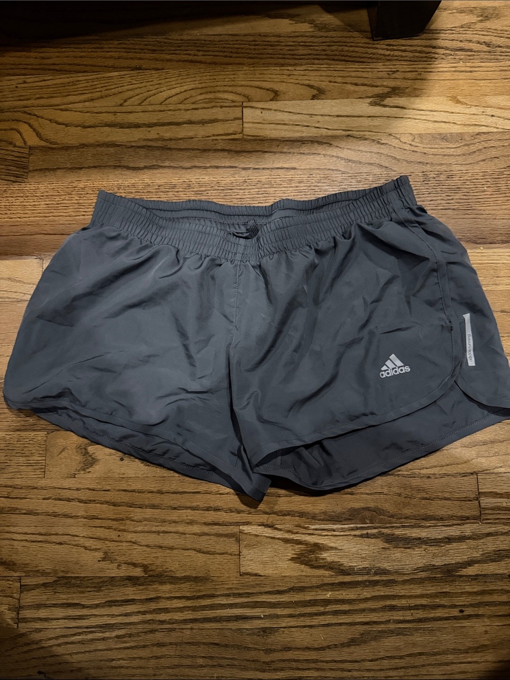 adidas Gray Women's Running Shorts with Reflective Logo